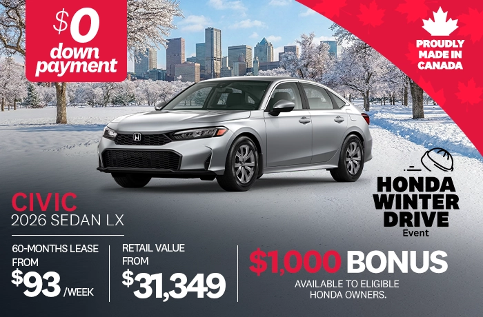 Bannière de Promotion Civic LX 2026